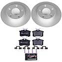 Euro-Stop High-Carbon Coated Rotors, ECE-R90 Brake Pads and Hardware Kit