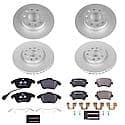 Euro-Stop High-Carbon Coated Rotors, ECE-R90 Brake Pads and Hardware Kit
