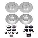 Euro-Stop High-Carbon Coated Rotors, ECE-R90 Brake Pads and Hardware Kit