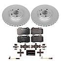 Euro-Stop High-Carbon Coated Rotors, ECE-R90 Brake Pads and Hardware Kit