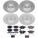 Euro-Stop High-Carbon Coated Rotors, ECE-R90 Brake Pads and Hardware Kit