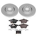 Euro-Stop High-Carbon Coated Rotors, ECE-R90 Brake Pads + Hardware Kit