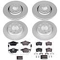 Euro-Stop High-Carbon Coated Rotors, ECE-R90 Brake Pads and Hardware Kit