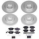 Euro-Stop High-Carbon Coated Rotors, ECE-R90 Brake Pads and Hardware Kit