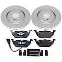 Euro-Stop High-Carbon Coated Rotors, ECE-R90 Brake Pads and Hardware Kit