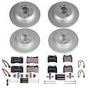 Euro-Stop High-Carbon Coated Rotors, ECE-R90 Brake Pads and Hardware Kit