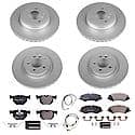 Euro-Stop High-Carbon Coated Rotors, ECE-R90 Brake Pads and Hardware Kit