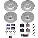 Euro-Stop High-Carbon Coated Rotors, ECE-R90 Brake Pads and Hardware Kit