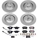 Euro-Stop High-Carbon Coated Rotors, ECE-R90 Brake Pads and Hardware Kit