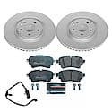 Euro-Stop High-Carbon Coated Rotors, ECE-R90 Brake Pads + Hardware Kit