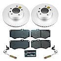 Euro-Stop High-Carbon Coated Rotors, ECE-R90 Brake Pads + Hardware Kit