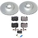 Euro-Stop High-Carbon Coated Rotors, ECE-R90 Brake Pads + Hardware Kit