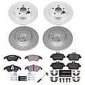 Euro-Stop High-Carbon Coated Rotors, ECE-R90 Brake Pads + Hardware Kit