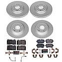 Euro-Stop High-Carbon Coated Rotors, ECE-R90 Brake Pads + Hardware Kit