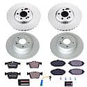 Euro-Stop High-Carbon Coated Rotors, ECE-R90 Brake Pads + Hardware Kit