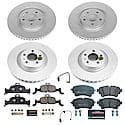 Euro-Stop High-Carbon Coated Rotors, ECE-R90 Brake Pads + Hardware Kit