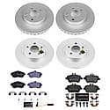 Euro-Stop High-Carbon Coated Rotors, ECE-R90 Brake Pads + Hardware Kit