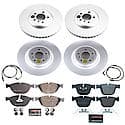 Euro-Stop High-Carbon Coated Rotors, ECE-R90 Brake Pads + Hardware Kit