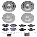 Euro-Stop High-Carbon Coated Rotors, ECE-R90 Brake Pads + Hardware Kit