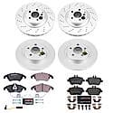 Euro-Stop High-Carbon Coated Rotors, ECE-R90 Brake Pads + Hardware Kit