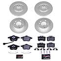 Euro-Stop High-Carbon Coated Rotors, ECE-R90 Brake Pads + Hardware Kit