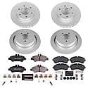 Euro-Stop High-Carbon Coated Rotors, ECE-R90 Brake Pads + Hardware Kit