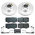 Euro-Stop High-Carbon Coated Rotors, ECE-R90 Brake Pads + Hardware Kit