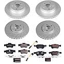 Euro-Stop High-Carbon Coated Rotors, ECE-R90 Brake Pads + Hardware Kit