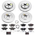 Euro-Stop High-Carbon Coated Rotors, ECE-R90 Brake Pads + Hardware Kit