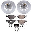 Euro-Stop High-Carbon Coated Rotors, ECE-R90 Brake Pads + Hardware Kit