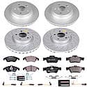 Euro-Stop High-Carbon Coated Rotors, ECE-R90 Brake Pads + Hardware Kit