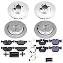 Euro-Stop High-Carbon Coated Rotors, ECE-R90 Brake Pads + Hardware Kit