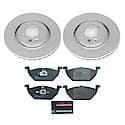 Euro-Stop High-Carbon Coated Rotors, ECE-R90 Brake Pads + Hardware Kit