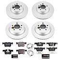 Euro-Stop High-Carbon Coated Rotors, ECE-R90 Brake Pads + Hardware Kit