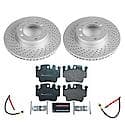 Euro-Stop High-Carbon Coated Rotors, ECE-R90 Brake Pads + Hardware Kit