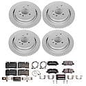 Euro-Stop High-Carbon Coated Rotors, ECE-R90 Brake Pads + Hardware Kit