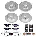 Euro-Stop High-Carbon Coated Rotors, ECE-R90 Brake Pads + Hardware Kit