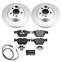 Euro-Stop High-Carbon Coated Rotors, ECE-R90 Brake Pads + Hardware Kit