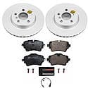 Euro-Stop High-Carbon Coated Rotors, ECE-R90 Brake Pads + Hardware Kit