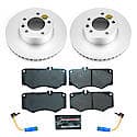 Euro-Stop High-Carbon Coated Rotors, ECE-R90 Brake Pads + Hardware Kit