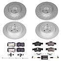 Euro-Stop High-Carbon Coated Rotors, ECE-R90 Brake Pads + Hardware Kit