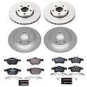 Coated Rotors, ECE-R90 Brake Pads + Hardware Kit