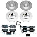 Euro-Stop High-Carbon Coated Rotors, ECE-R90 Brake Pads + Hardware Kit