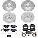 Euro-Stop High-Carbon Coated Rotors, ECE-R90 Brake Pads + Hardware Kit