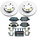 Euro-Stop High-Carbon Coated Rotors, ECE-R90 Brake Pads + Hardware Kit