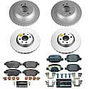 Euro-Stop High-Carbon Coated Rotors, ECE-R90 Brake Pads + Hardware Kit