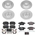 Euro-Stop High-Carbon Coated Rotors, ECE-R90 Brake Pads + Hardware Kit