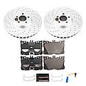 Euro-Stop High-Carbon Coated Rotors, ECE-R90 Brake Pads and Hardware Kit