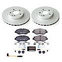 Euro-Stop High-Carbon Coated Rotors, ECE-R90 Brake Pads and Hardware Kit