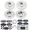 Euro-Stop High-Carbon Coated Rotors, ECE-R90 Brake Pads + Hardware Kit